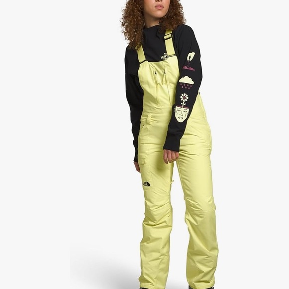The North Face Yellow Overalls w Freedom Ins BIB Sun Bright - Picture 3 of 15